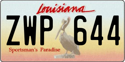 LA license plate ZWP644