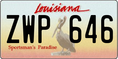 LA license plate ZWP646