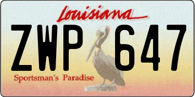 LA license plate ZWP647