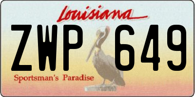 LA license plate ZWP649