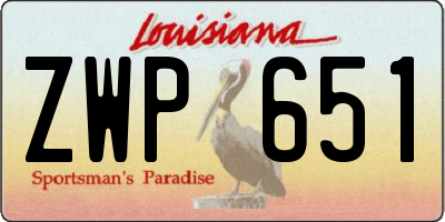 LA license plate ZWP651