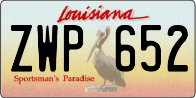 LA license plate ZWP652