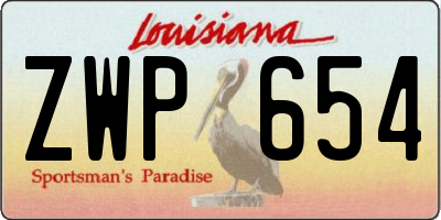 LA license plate ZWP654