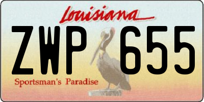 LA license plate ZWP655