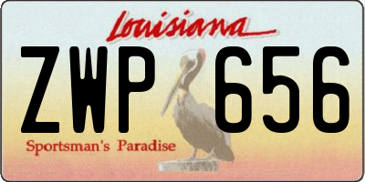 LA license plate ZWP656