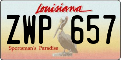 LA license plate ZWP657