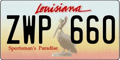 LA license plate ZWP660