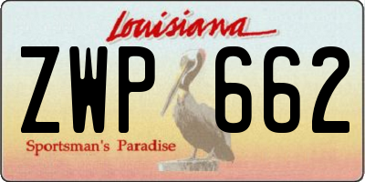 LA license plate ZWP662