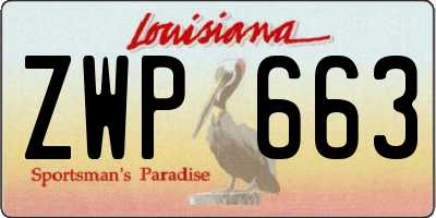 LA license plate ZWP663