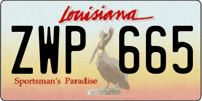 LA license plate ZWP665