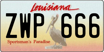 LA license plate ZWP666