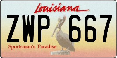 LA license plate ZWP667