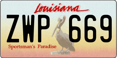 LA license plate ZWP669