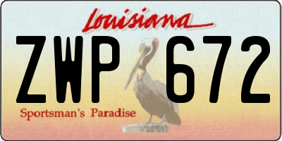 LA license plate ZWP672