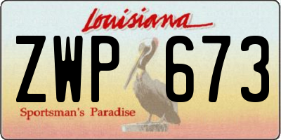 LA license plate ZWP673