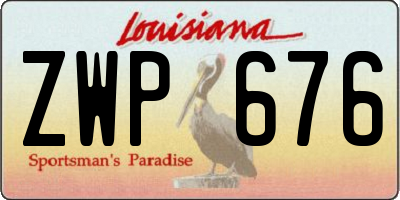 LA license plate ZWP676