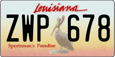 LA license plate ZWP678