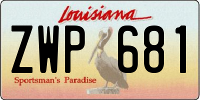 LA license plate ZWP681