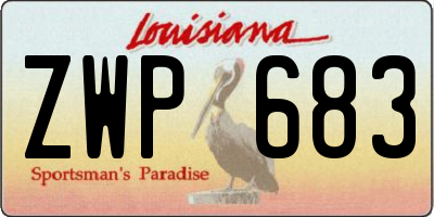 LA license plate ZWP683