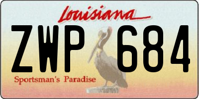 LA license plate ZWP684