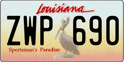 LA license plate ZWP690