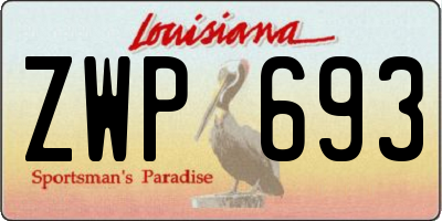 LA license plate ZWP693