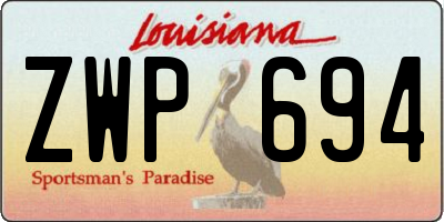 LA license plate ZWP694