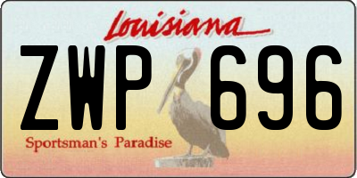 LA license plate ZWP696