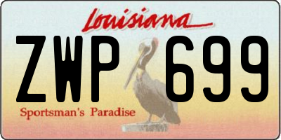 LA license plate ZWP699