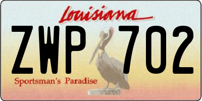 LA license plate ZWP702