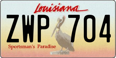 LA license plate ZWP704