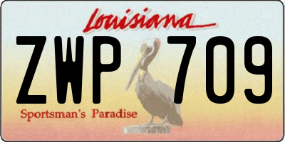 LA license plate ZWP709