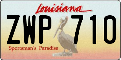 LA license plate ZWP710