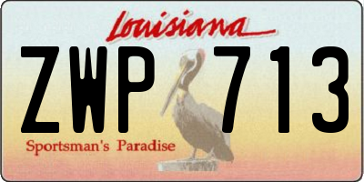 LA license plate ZWP713