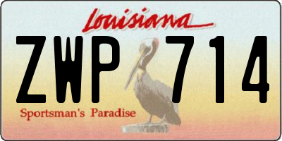 LA license plate ZWP714