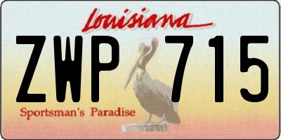 LA license plate ZWP715