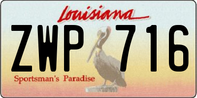 LA license plate ZWP716