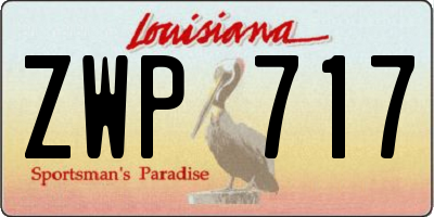 LA license plate ZWP717