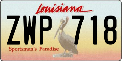 LA license plate ZWP718