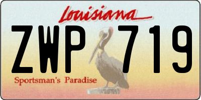 LA license plate ZWP719