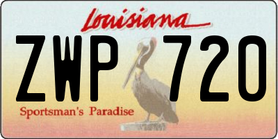 LA license plate ZWP720