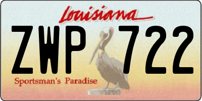 LA license plate ZWP722