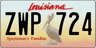 LA license plate ZWP724