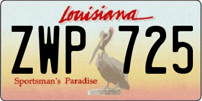 LA license plate ZWP725
