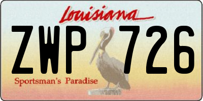 LA license plate ZWP726