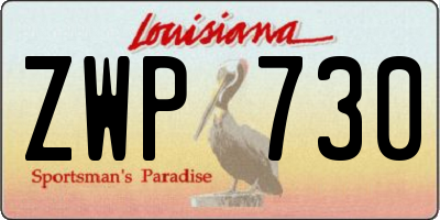 LA license plate ZWP730