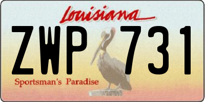 LA license plate ZWP731