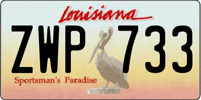 LA license plate ZWP733