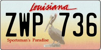 LA license plate ZWP736