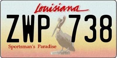 LA license plate ZWP738